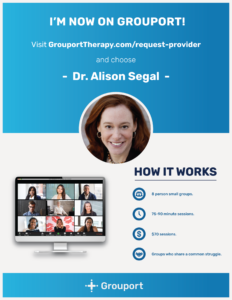 “Group therapy empowers people with the strength, skills and resilience to succeed in their therapy journeys. Join Grouport to experience group therapy with me and a group of members who share your struggle.”